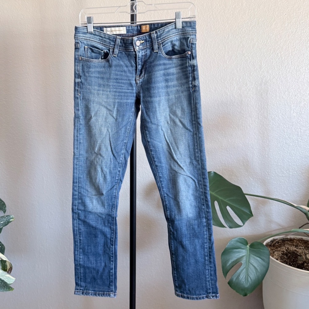 Pilcro Anthropologie Hyphen Slim Straight Jeans Blue Denim 26  low rise